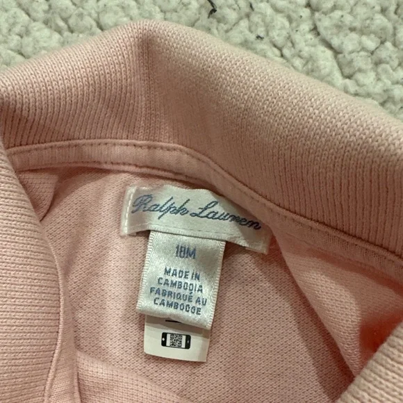 Ralph Lauren Light Pink Kids Polo with Peplum - Picture 2 of 3
